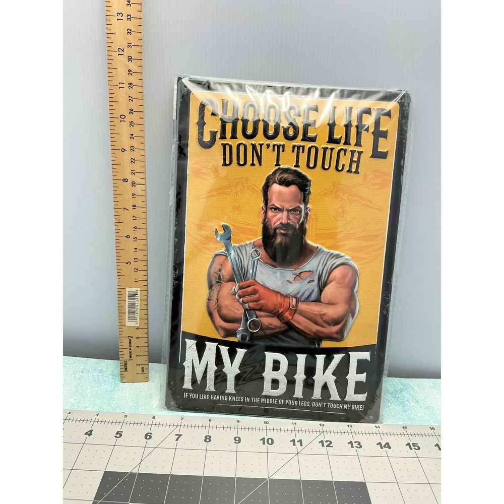 Choose Life Don't Touch My Bike Metal‎ Tin Sign Man Cave Garage Decor